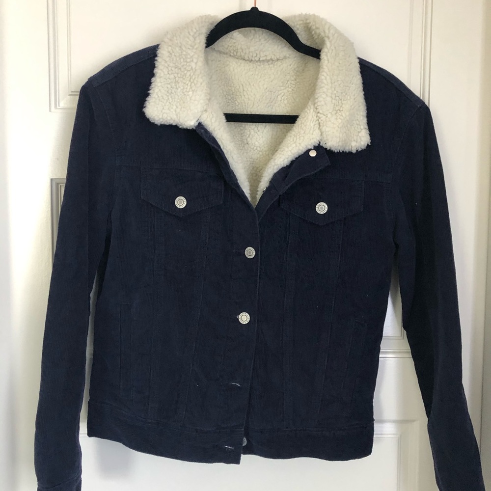 John Galt navy blue Sherpa jacket